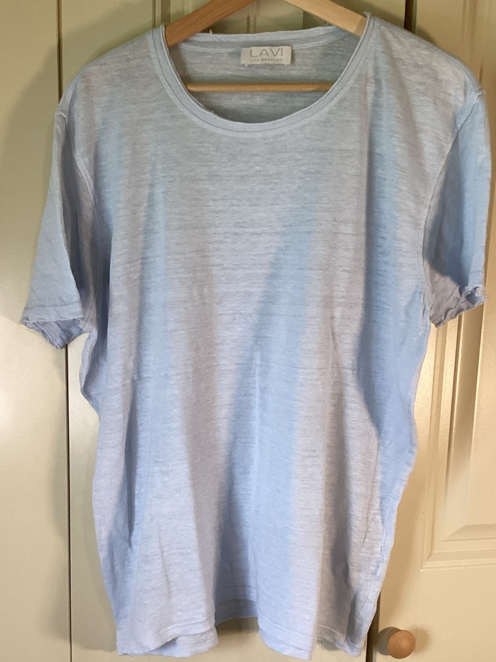 LAVI LOS ANGELES Light Blue Linen Men's Tee